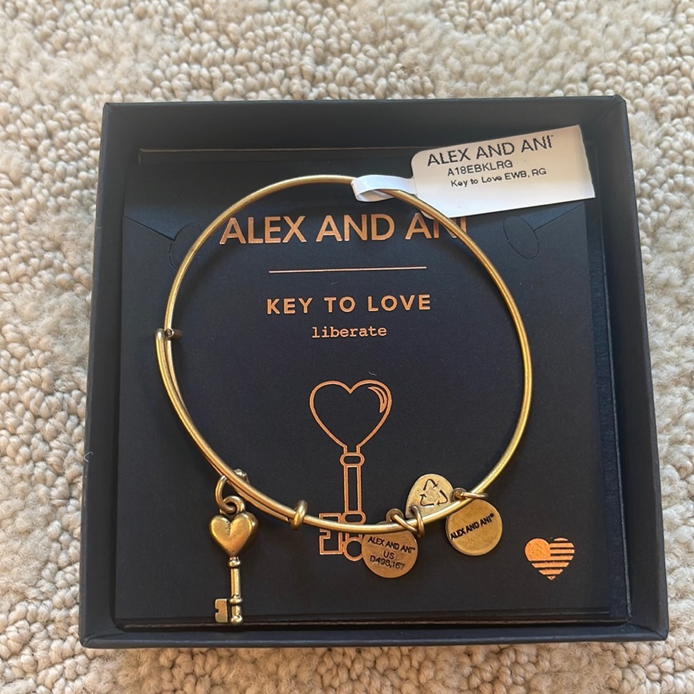NWT Alex and ani Key to Love Bracelet